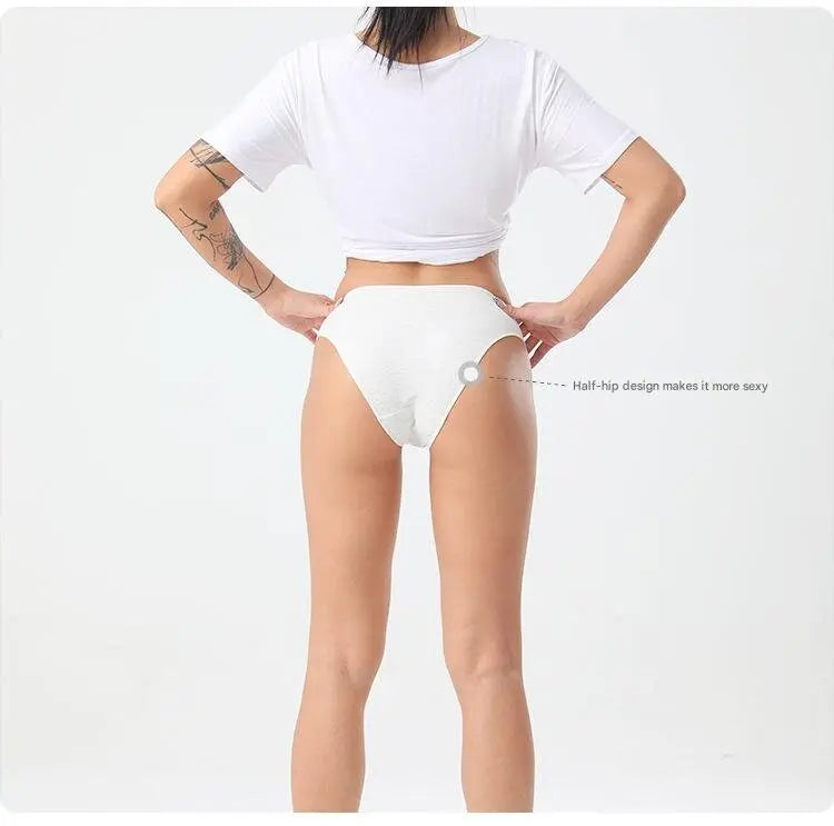 Light Grey 4 pcs High-Waisted Cotton Bikini Briefs for Women, Slim Fit & Comfortable M Size Femina Worldwide