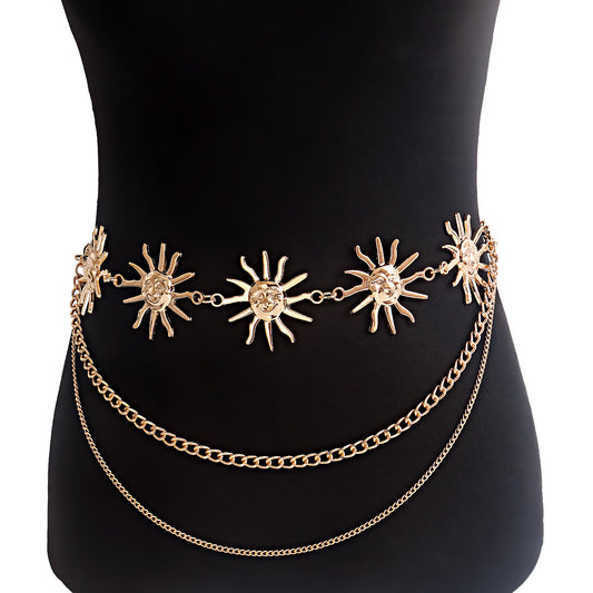 2 PCS (Style 10)Statement Body Chain Belt - Women's Sun Flower Waist Jewelry