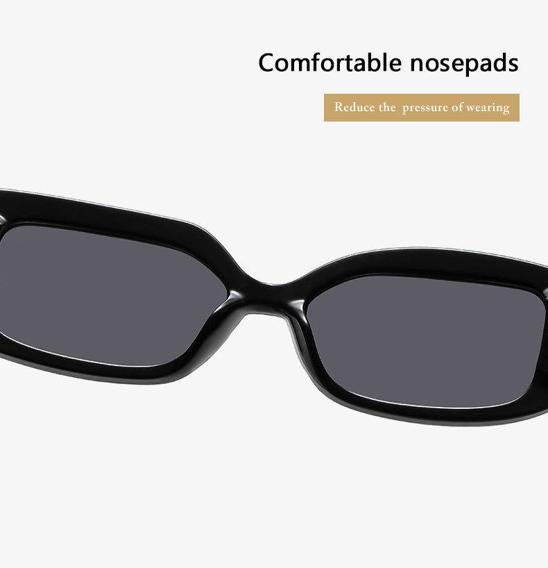 Blue frame blue film 2-pcs Retro Rectangular Sunglasses for Women & Men