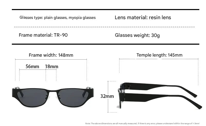 Silver Frame Black and Gray Sheet Retro Cat-Eye Metal Sunglasses for Women - UV Protection Stylish Streetwear Shades Femina Worldwide
