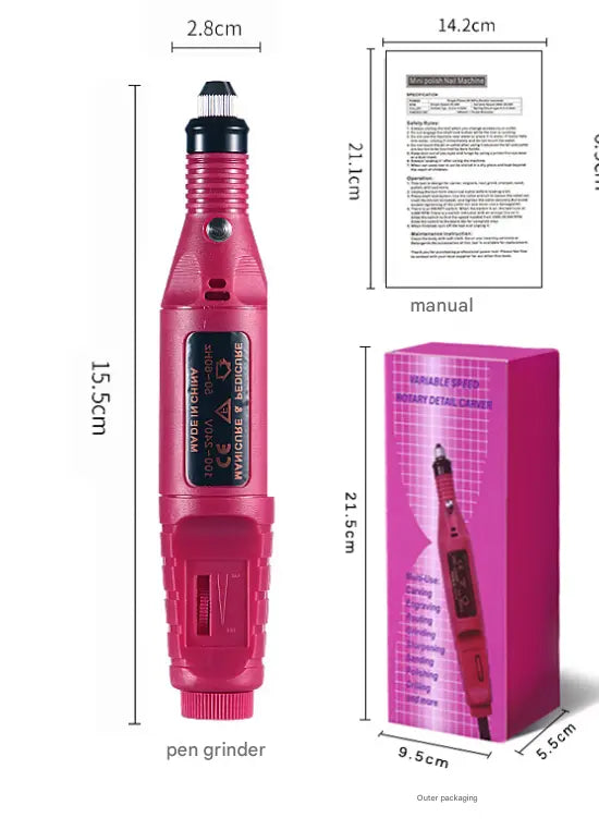 Regular Set Portable Electric Nail Drill Kit - USB Manicure Pedicure Polishing & Shaping Tool Set Femina Worldwide