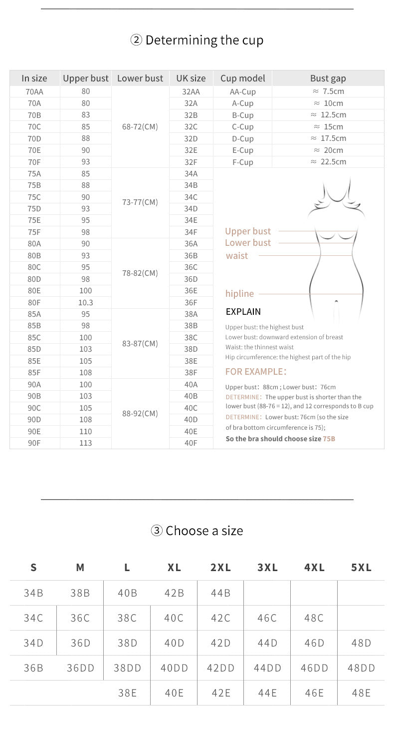 2 Pcs Size L Women's Wireless Large-Cup Lace Bra with Front Clasp - Comfortable, Breathable, Beige