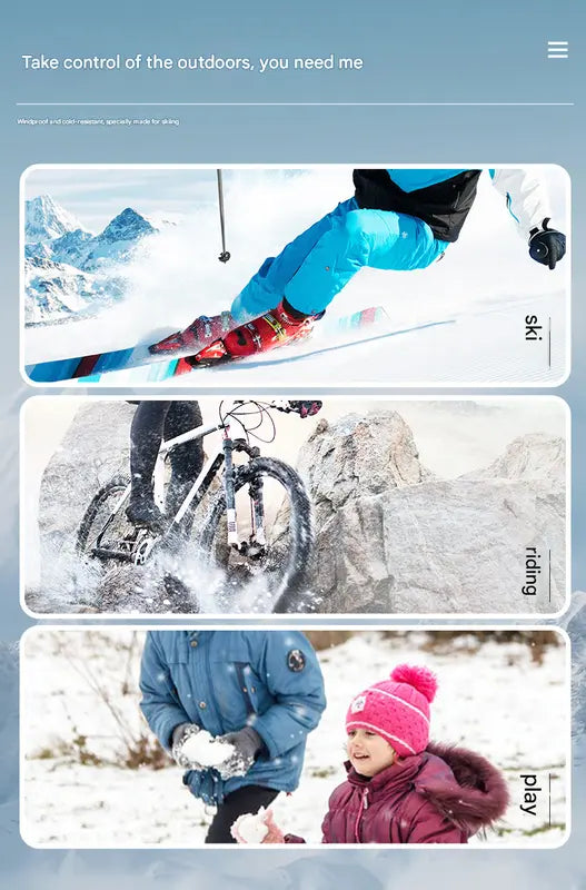 Purple Women's Warm Winter Ski Gloves - Waterproof & Windproof Touchscreen Gloves for Snow Sports Femina Worldwide