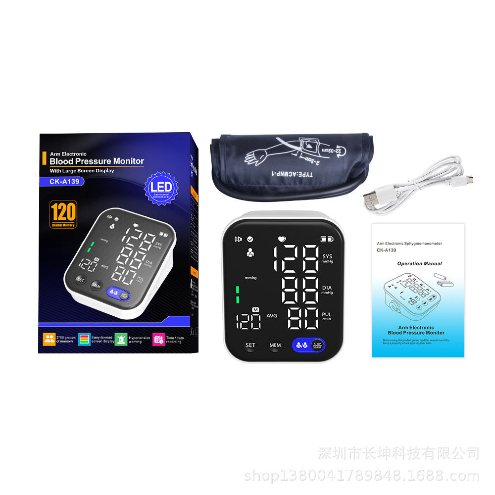 Electronic Blood Pressure Monitor Ultra Clear Large Screen Pulse Sphygmomanometer For Real-time Measurement Of Blood Pressure Health Device