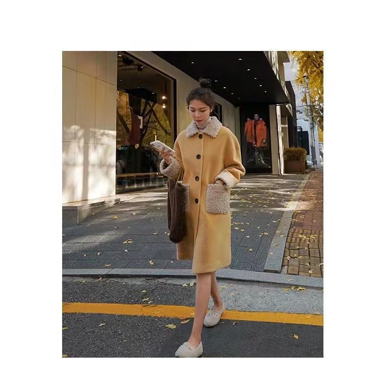 Women's Mid-length Thickened Faux Lamb Plush Coat