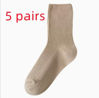 Khaki Socks For Women In Spring And Autumn