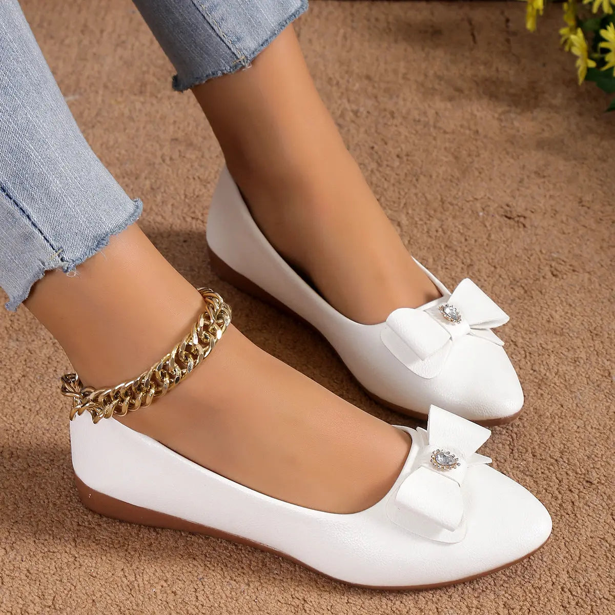 Bowknot Flats Shoes Fashion Casual Pointed Toe Loafers For Women Lazy Shoes My Store