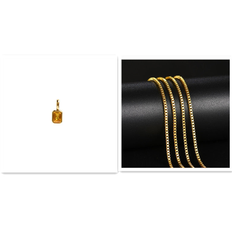 Titanium Steel Color 12 Birthstone Pendant Diy Accessories For Women