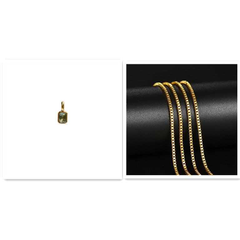 Titanium Steel Color 12 Birthstone Pendant Diy Accessories For Women