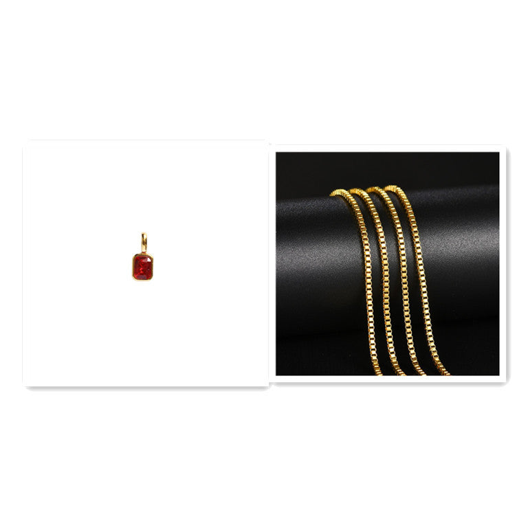 Titanium Steel Color 12 Birthstone Pendant Diy Accessories For Women