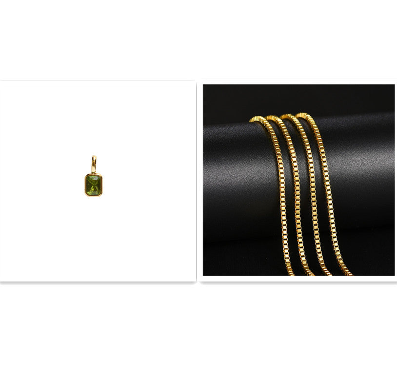 Titanium Steel Color 12 Birthstone Pendant Diy Accessories For Women