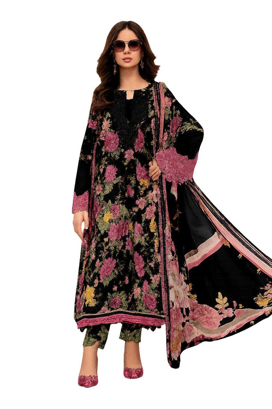Women Embroidery Kurta Set-Beige (Size-5XL) | D64
