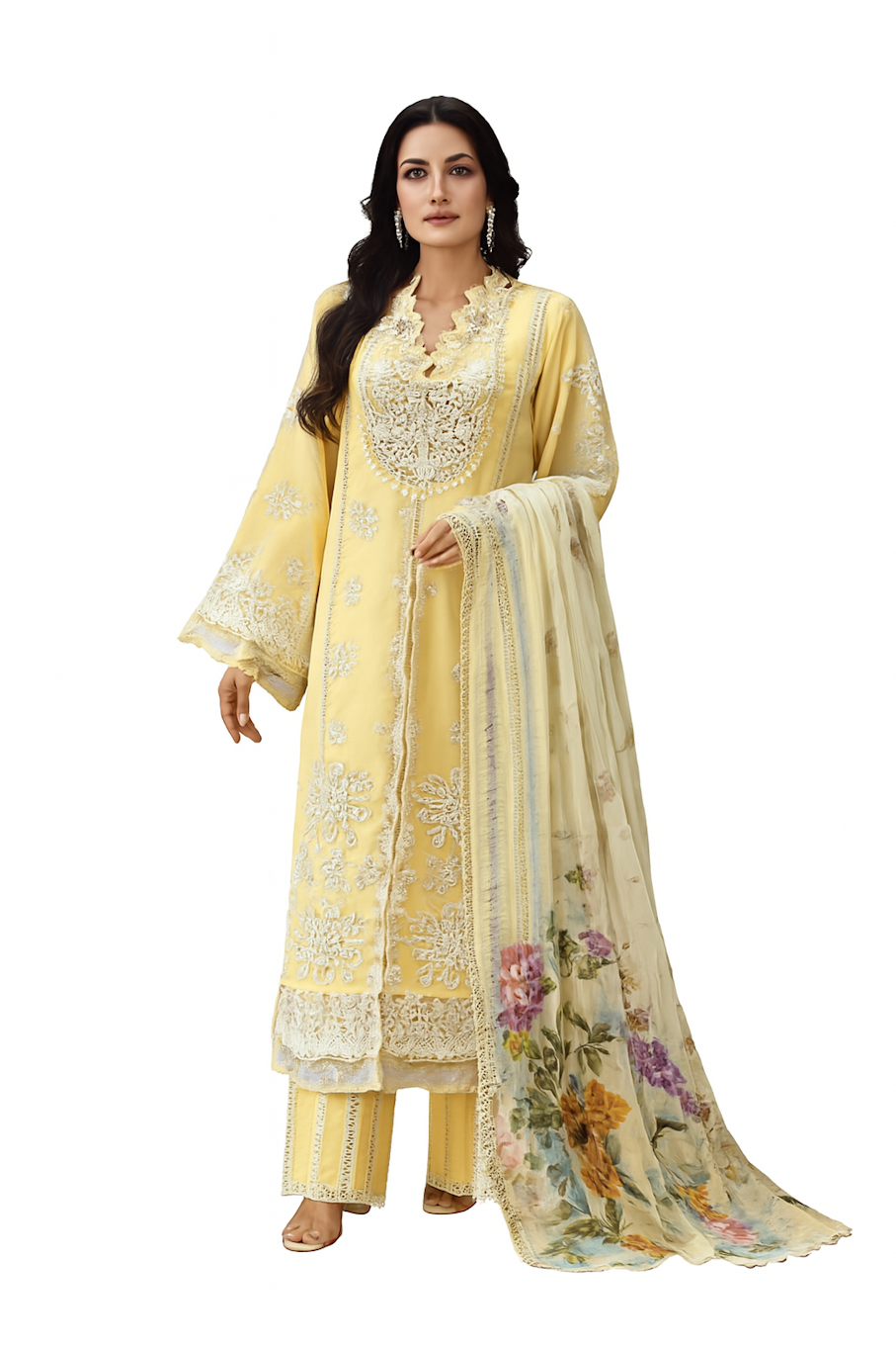 Women Embroidery Kurta Set-Brown (Size-5XL) | D256
