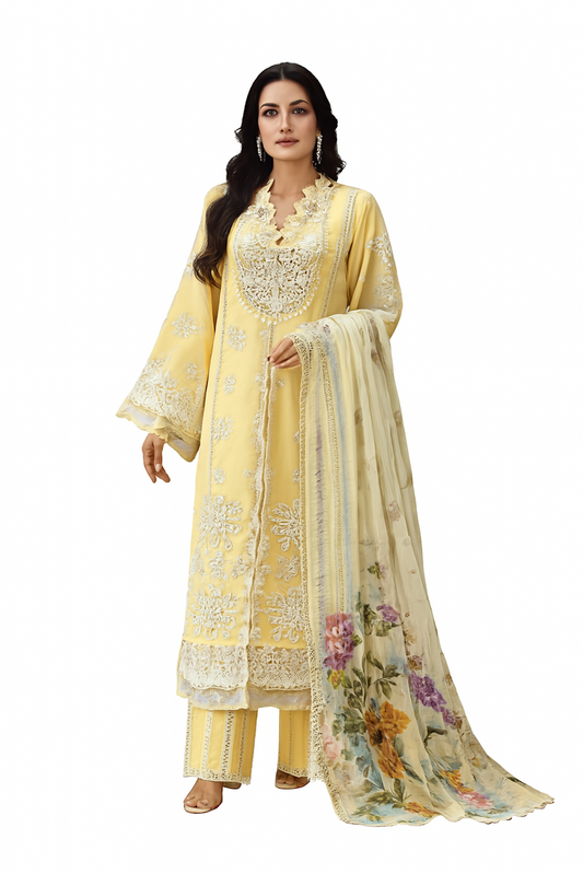 Women Embroidery Kurta Set-Brown (Size-5XL) | D256