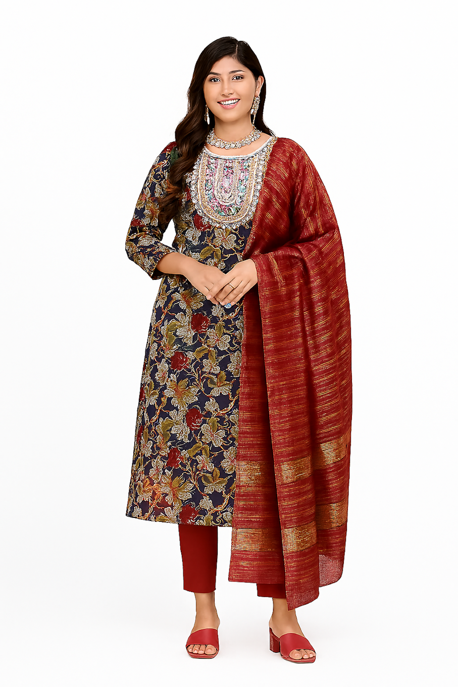 Women Kurta Set-Multicolor (Size-M) | D63