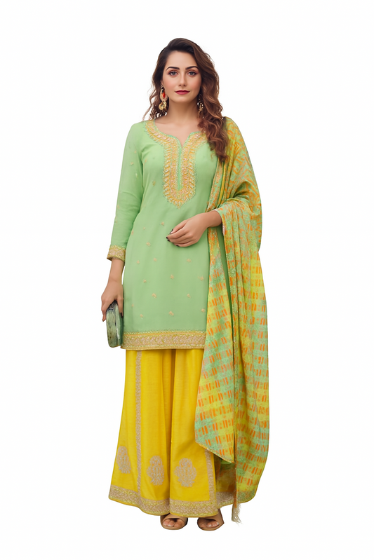 Women Embroidery Kurta Set-Pista (Size-M) | D85