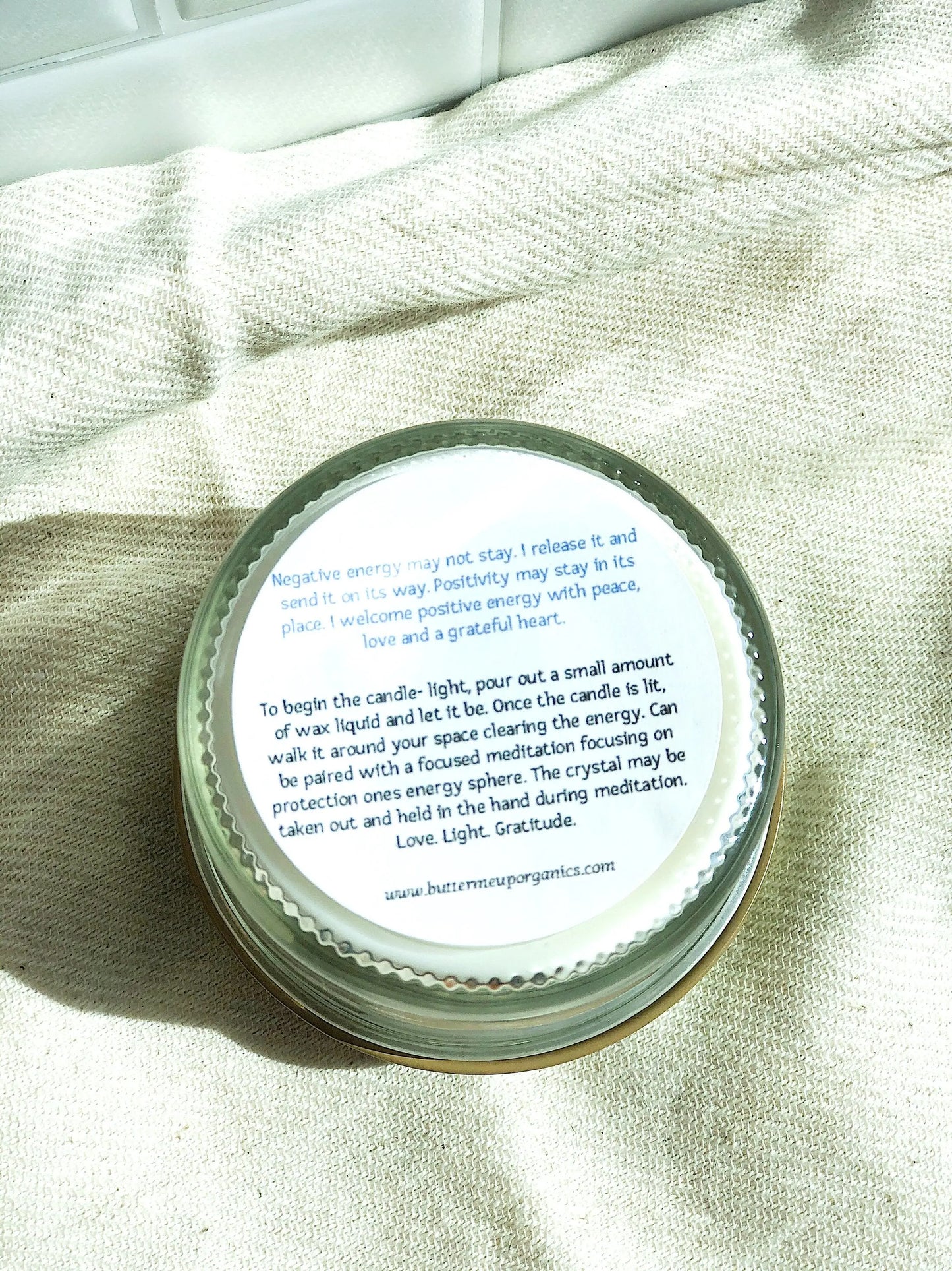 Space Clearing Candle/ Intention Candle / Organic Soy Candle / Candle White Smokey