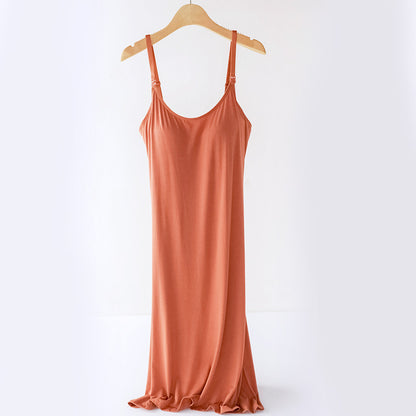 Plus Size Loose Camisoles For Breastfeeding Base Skirt With Chest Pad Sunderwear-free