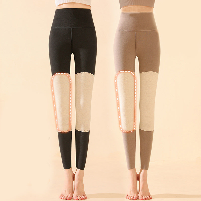 Winter High Waist Knee-pad Leggings Fashion Warm Double-sided Accessories
Frosted Pants Solid Slim Trousers Women Clothing