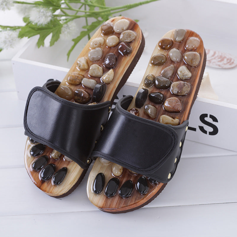 Home Foot Care Pebble Massage Slippers Acupoint Foot Therapy Shoes