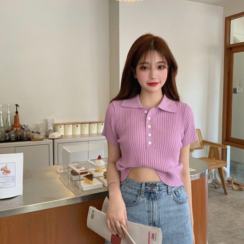 Lapel sweater pullover sweater