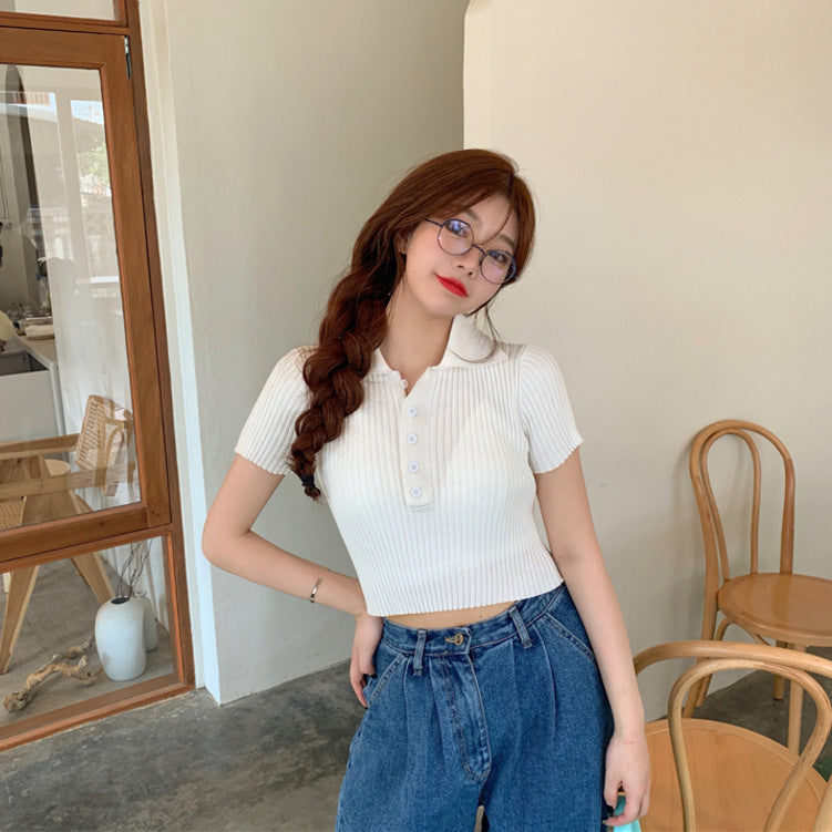 Lapel sweater pullover sweater
