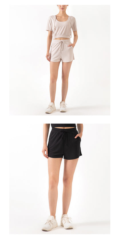 Lace Wide Loose Shorts Women HipsRunning Sports Fitness Fashion Casual Yoga Shorts