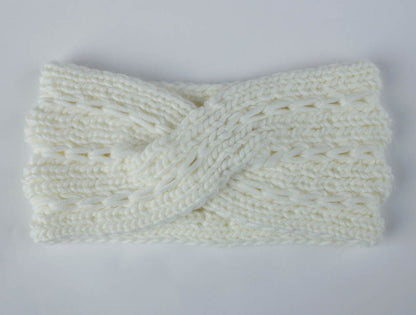 Acrylic Thick Wool Knitted Headband Diagonally Crossed Hair Accessories For Women