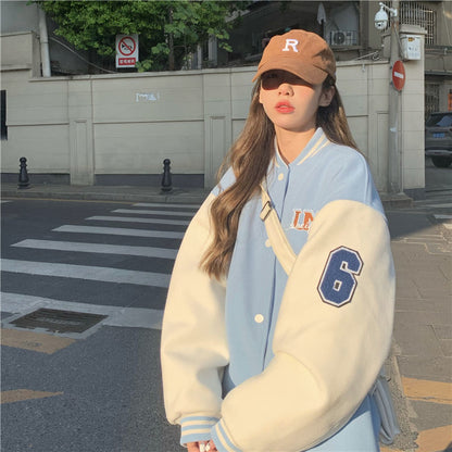 Baseball Uniform Women's Thickened Thermal Quilted Coat