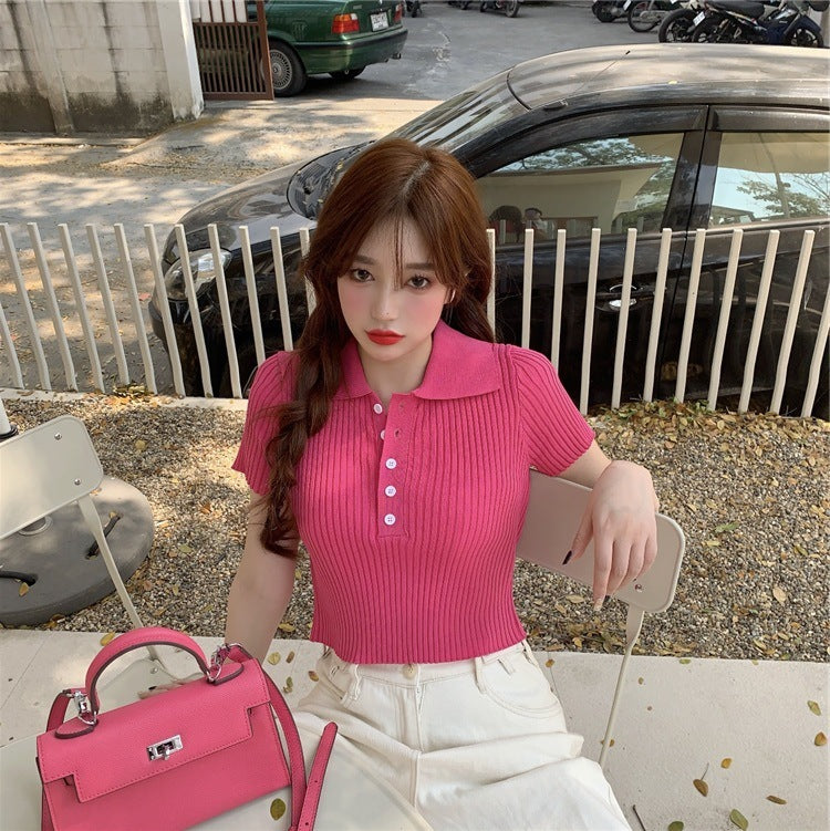 Lapel sweater pullover sweater