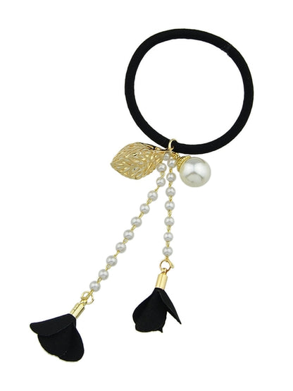 Hair Holder Accessories Pearl Long Chain Headwear Petal Elastic Hair