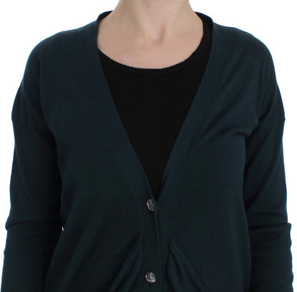 PINK MEMORIES Green Button Down Cardigan Sweater
