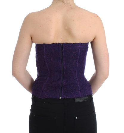 Ermanno Scervino Lingerie Purple Corset Bustier Top Floral Lace