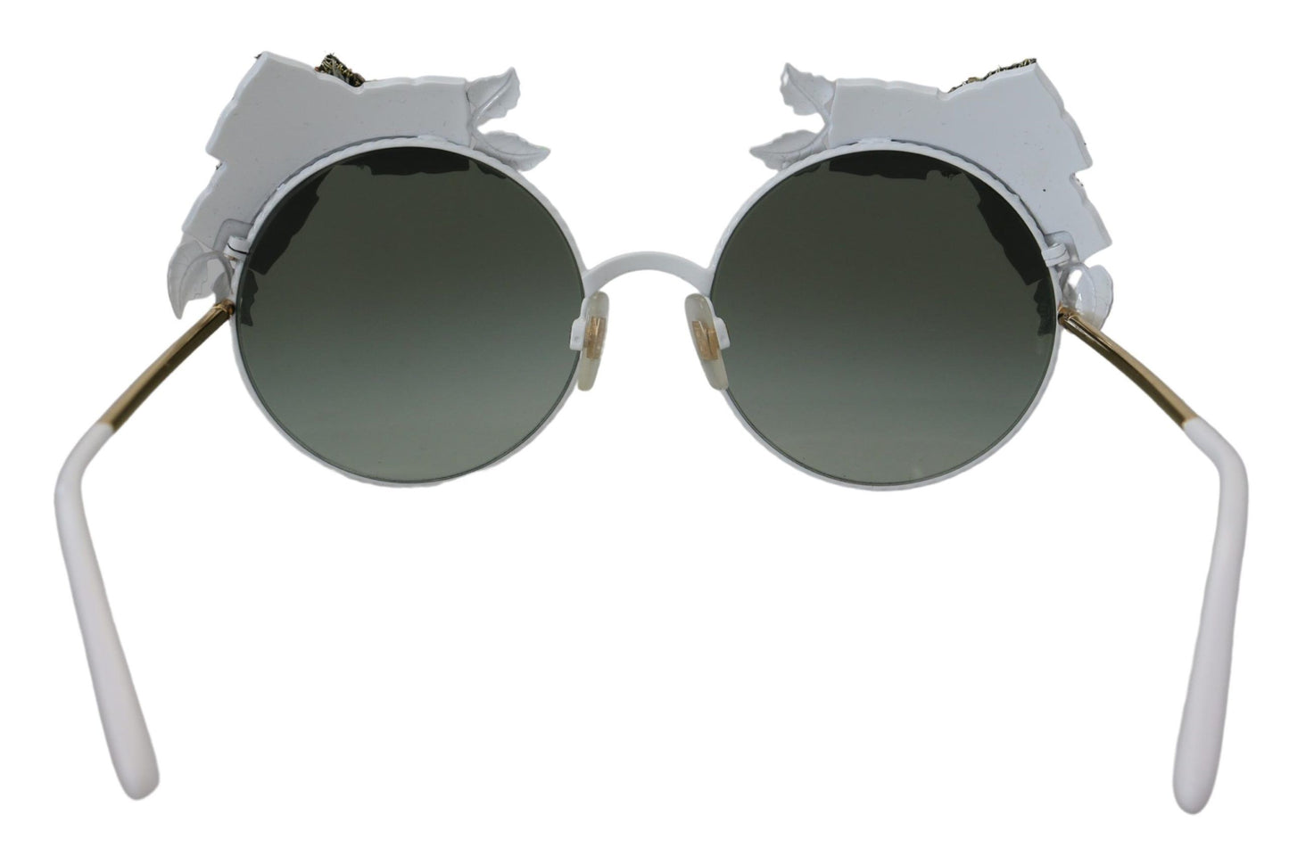 Dolce & Gabbana Gold Floral Embellished Metal Frame Round DG2186 Sunglasses