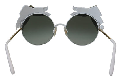Dolce & Gabbana Gold Floral Embellished Metal Frame Round DG2186 Sunglasses