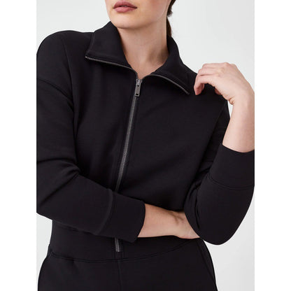Zipper And Lapel Sweater Suit For Women