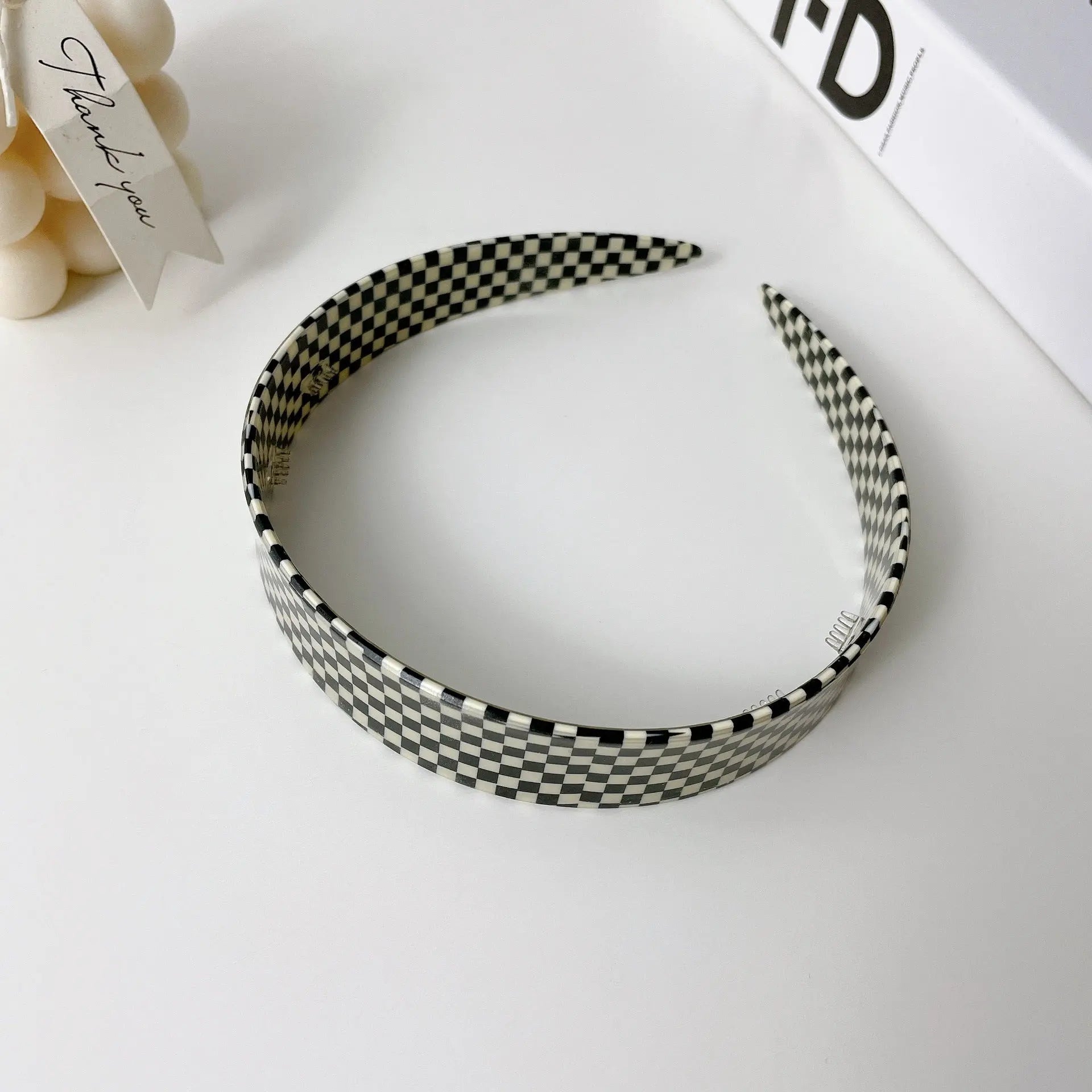 Cellulose Acetate Sheet Hair Accessories Plaid Headband For Women My Store