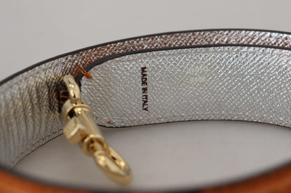 Dolce & Gabbana Orange Crystals Leather Bag Accessory Shoulder Strap