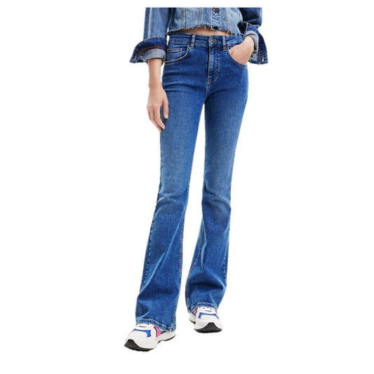 Desigual Blue Cotton Slim Fit Jean