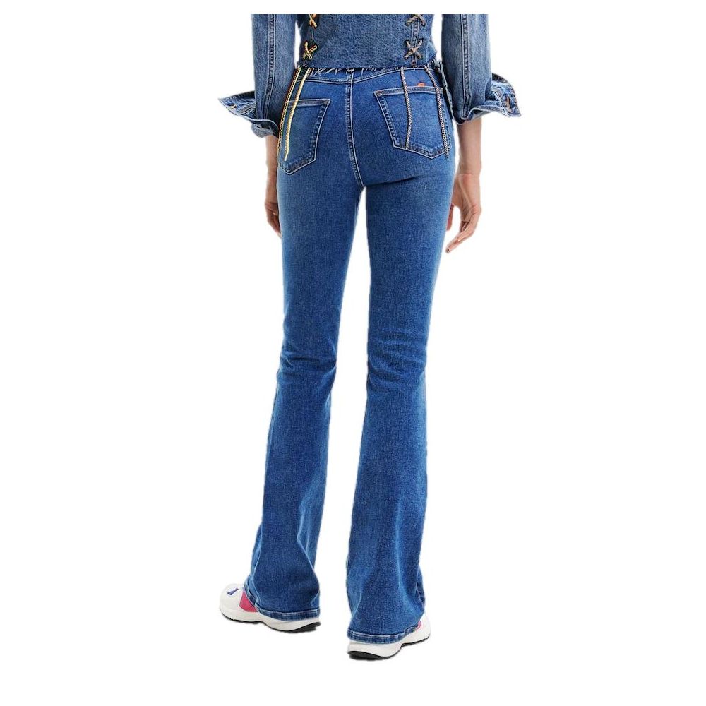 Desigual Blue Cotton Slim Fit Jean