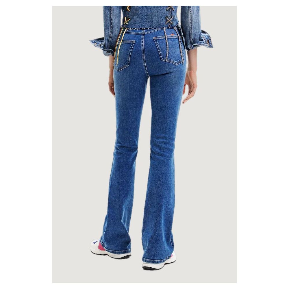 Desigual Blue Cotton Slim Fit Jean