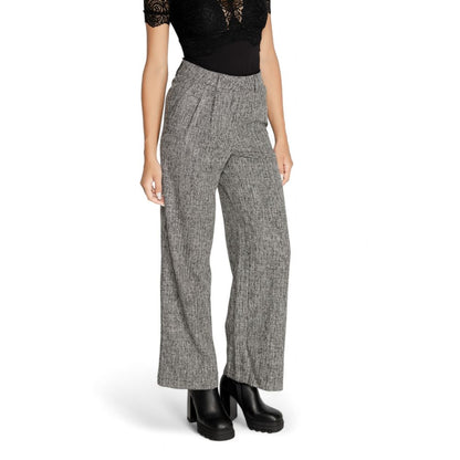 Vila Clothes Black Recycled Polyester Pant