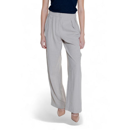 Vila Clothes Beige Polyester Pant