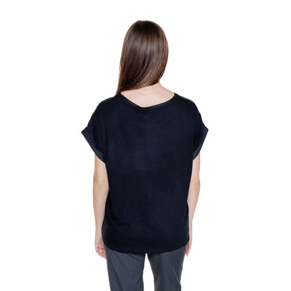 Vila Clothes Black Cotton T-Shirt
