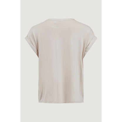 Vila Clothes Gold Cotton T-Shirt