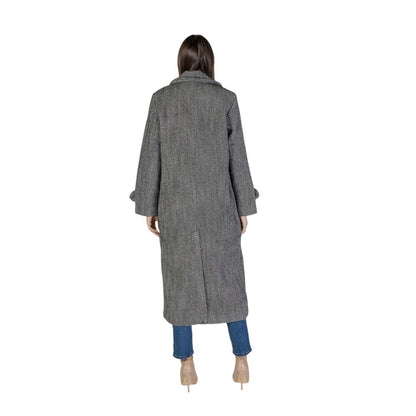 Vila Clothes Black Polyester Coat