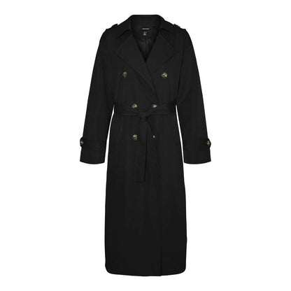 Vero Moda Black Polyester Trench Coat