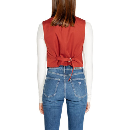 Vero Moda Red Polyester Waistcoat