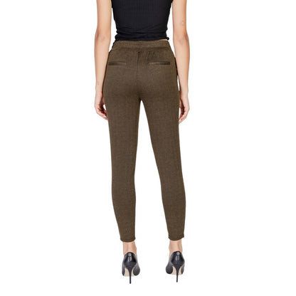 ICHI Green Polyester Skinny Pant