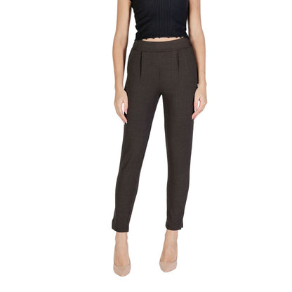 ICHI Brown Polyester Pant